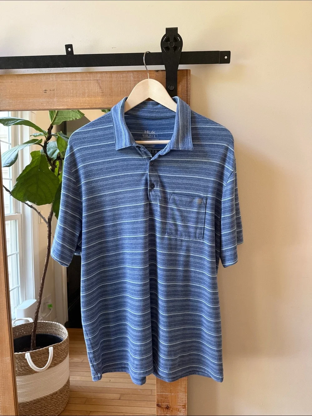 Huk Striped Polo Shirt Suze L